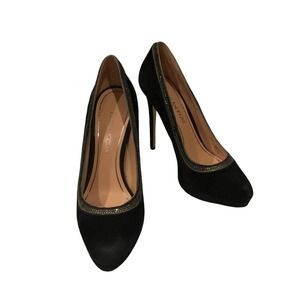 Enzo Angiolini, Black Suede Leather Pumps, Size 6M